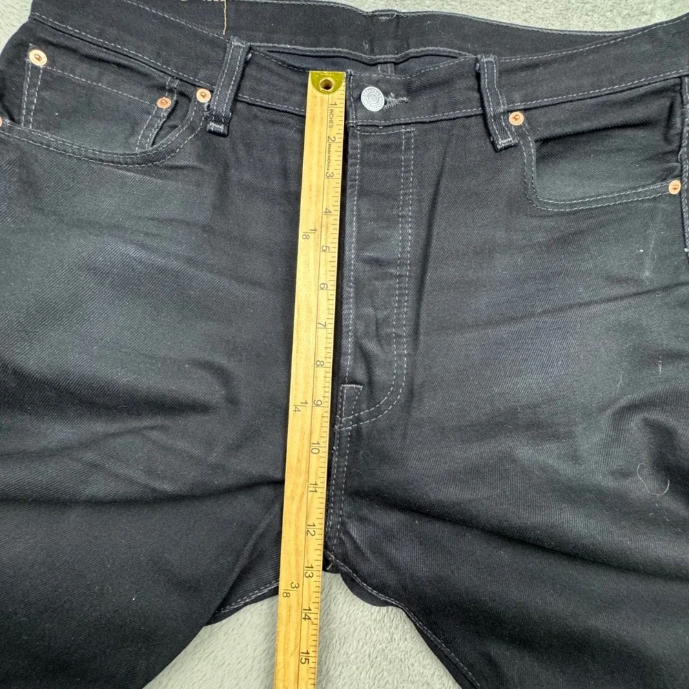 Levis 501 Original Fit Jeans Mens 36x34 Black Excellent Straight Leg Button Fly